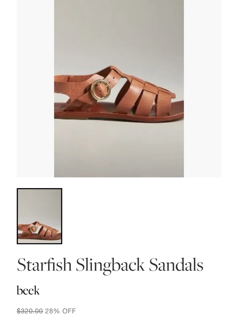 BEEK Starfish Brown Leather Woven Buckle Sandals - Picture 4 of 5